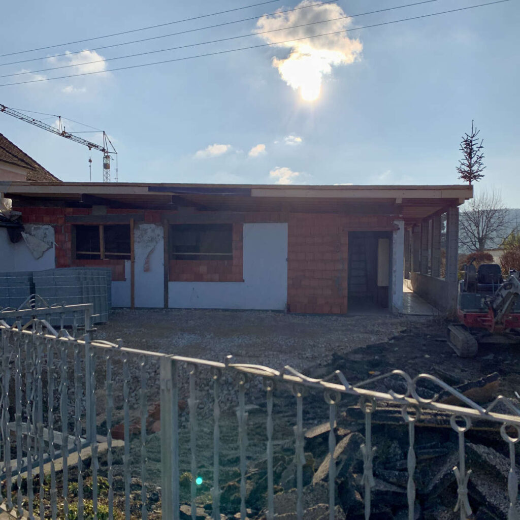 Bauprojekt Bungalow Beginn der Umbauarbeiten